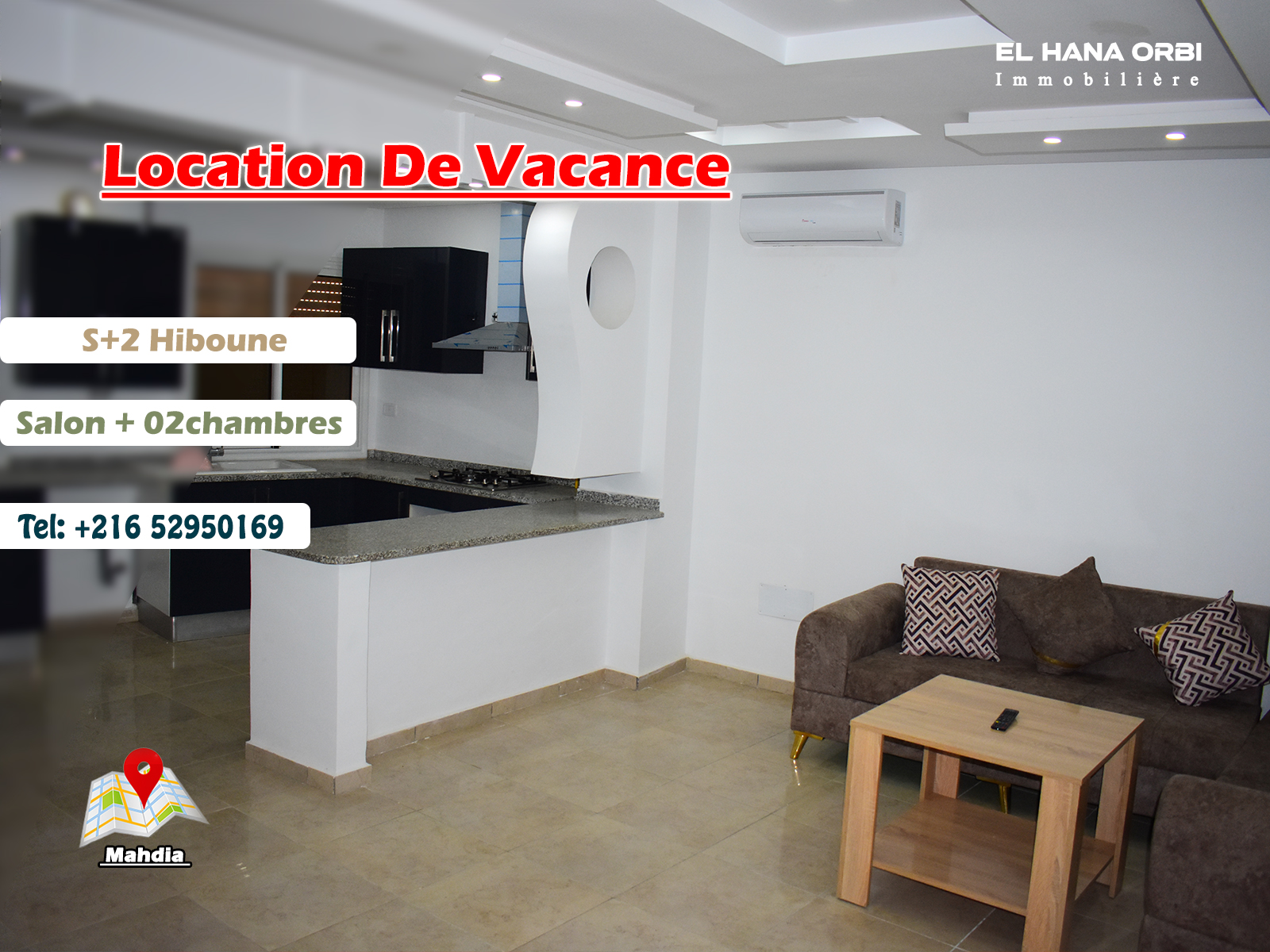 Mahdia Mahdia Hiboun Location vacances Appart. 2 pices Appartement s2 rz halawi pour vacance