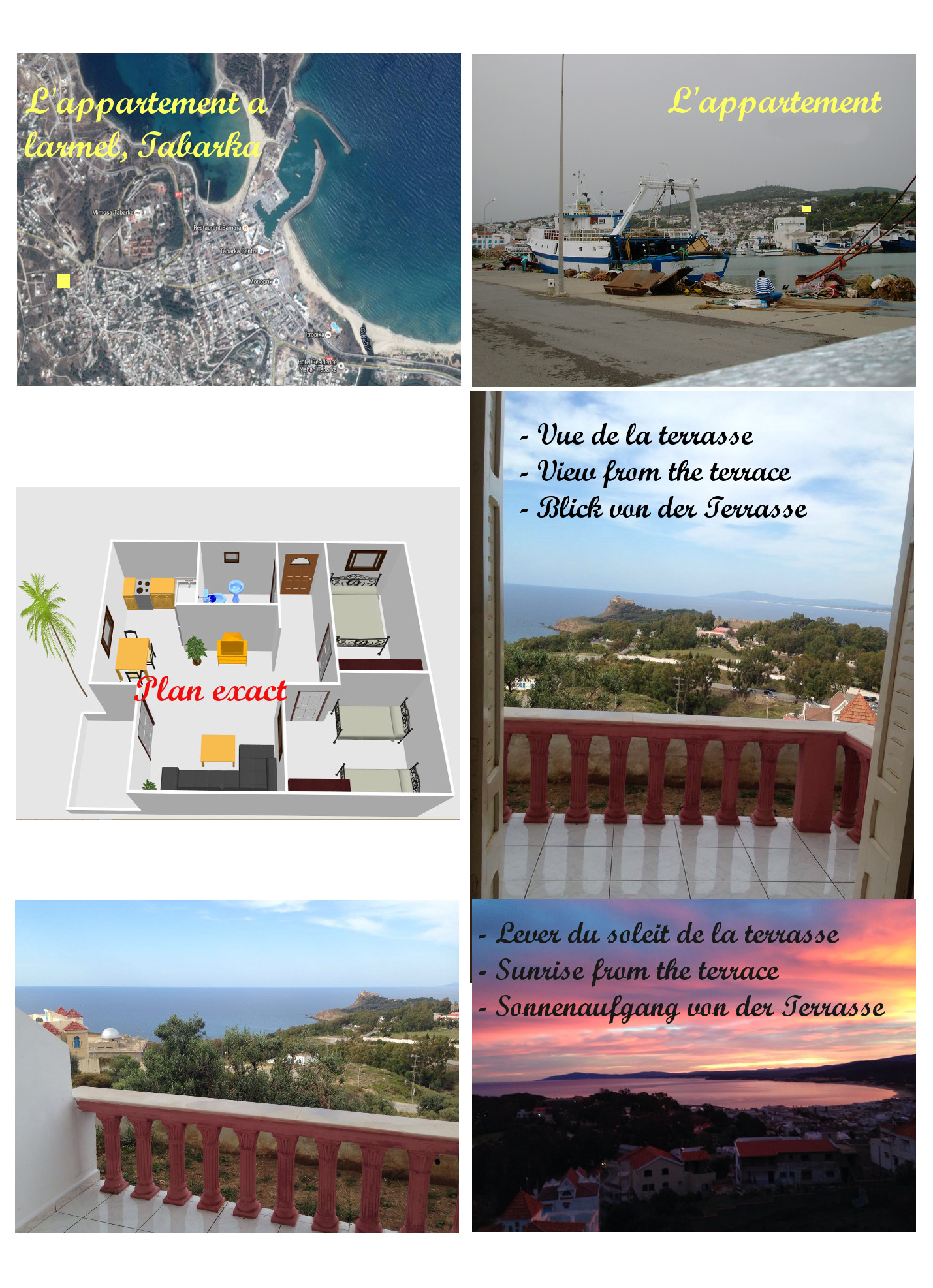 Tabarka Tabarka Location vacances Appart. 3 pices Vue panoramique sur mer et montagnes
