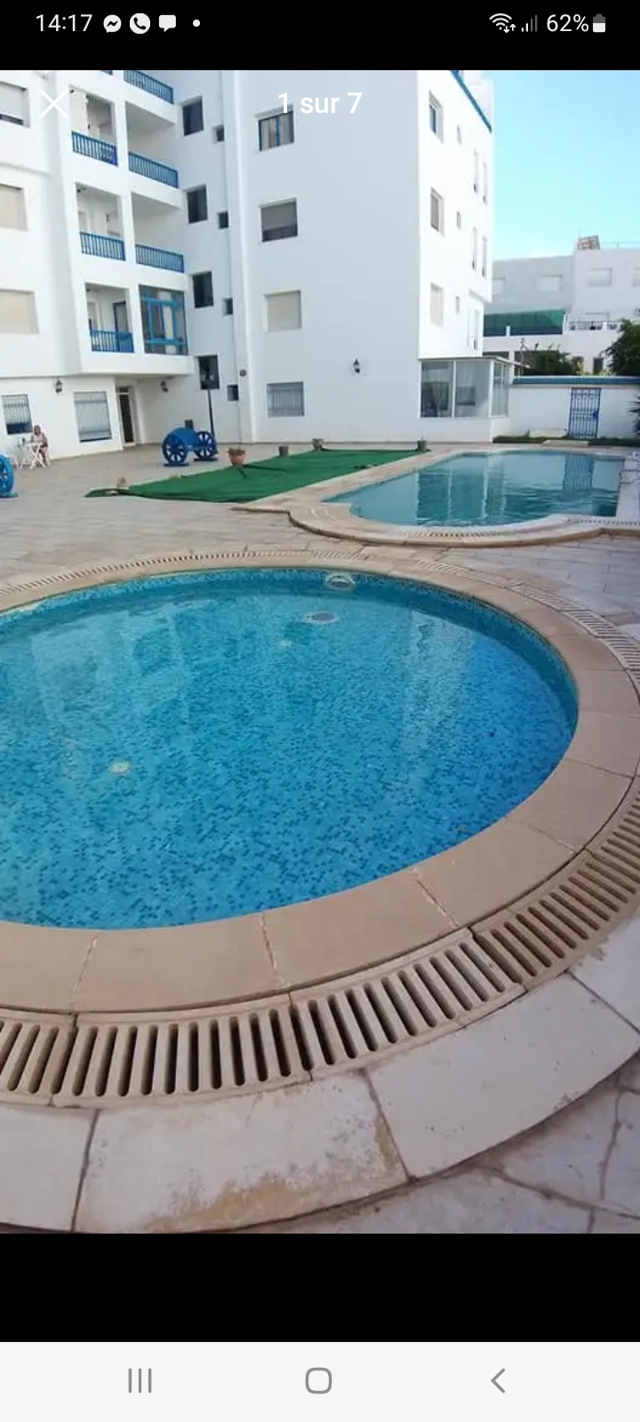 Nabeul Cite Universitaire Location vacances Appart. 2 pices Apparemment s1 au rdc