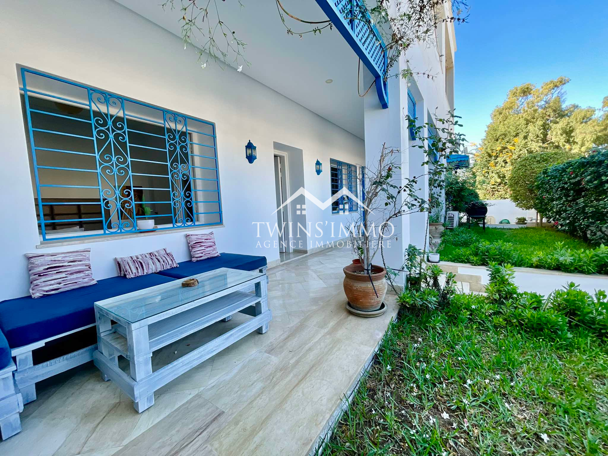 La Marsa Marsa Safsaf Location Appart. 3 pices Rez de chausse de villa meubl la marsa corniche