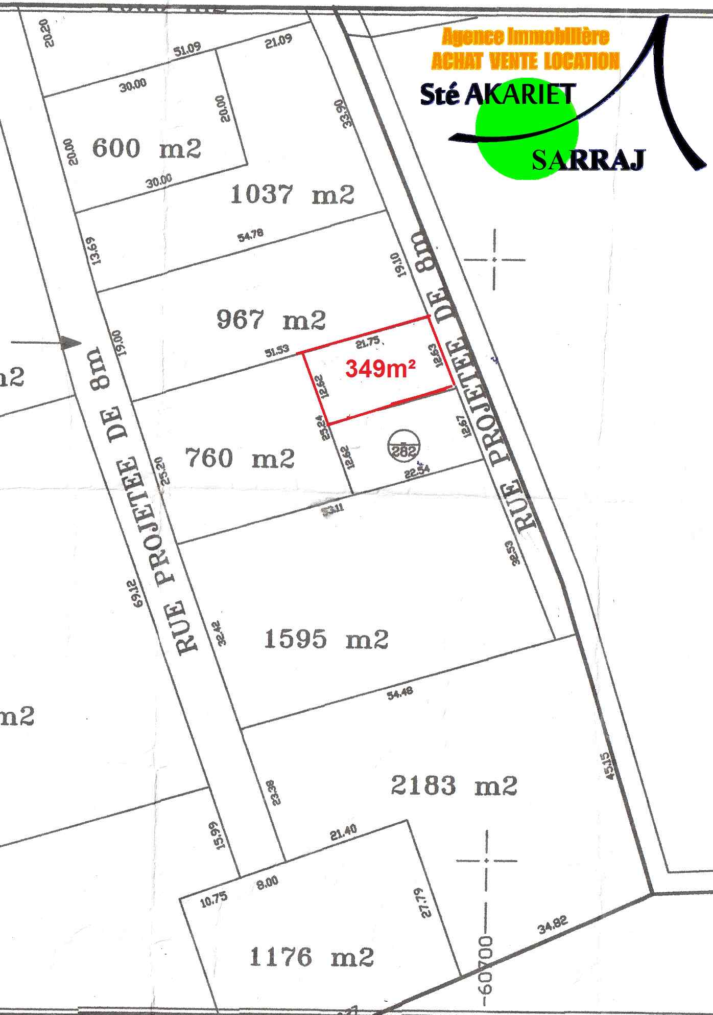 Hammam Sousse&nbsp;Hammam Sousse Gharbi&nbsp;Terrain&nbsp;Terrain agricole&nbsp;Terrain 349m en face mosqu�e sahaba hammem sousse