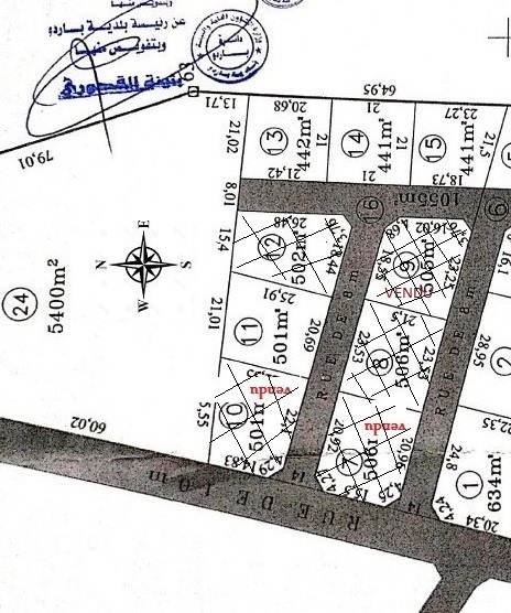 Sidi Thabet&nbsp;Borj Youssef&nbsp;Terrain&nbsp;Terrain nu&nbsp;Des lots de terrain a borj youssef