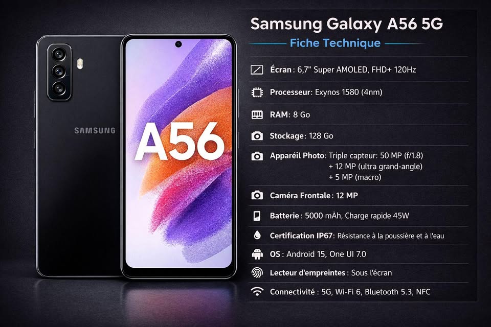 Hammam Chatt&nbsp;Borj Cedria&nbsp;Samsung &nbsp;Autre Mod�le&nbsp;Samsung galaxy a56 5g import�  enregistr� sajjalni