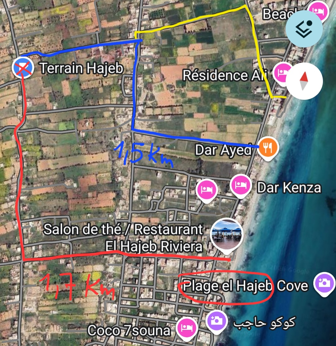 Ksour Essaf&nbsp;Cite El Hajeb&nbsp;Terrain&nbsp;Terrain nu&nbsp;Terrain de 2 000 m2 � el hajeb 150 dt le m2