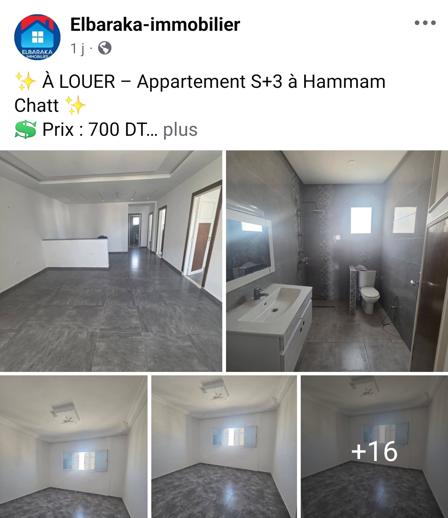 Hammam Chatt&nbsp;Hammam Chatt&nbsp;Location&nbsp;Appart. 4 pi�ces&nbsp;Appartement s3 a hammam chatt taher sfar