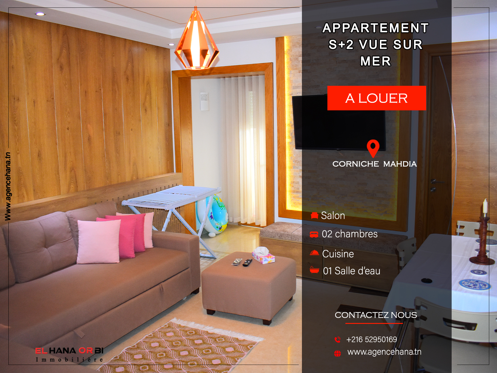 Mahdia&nbsp;Mahdia&nbsp;Location vacances&nbsp;Appart. 2 pi�ces&nbsp;S2 r�sidence l espadon corniche mahdia