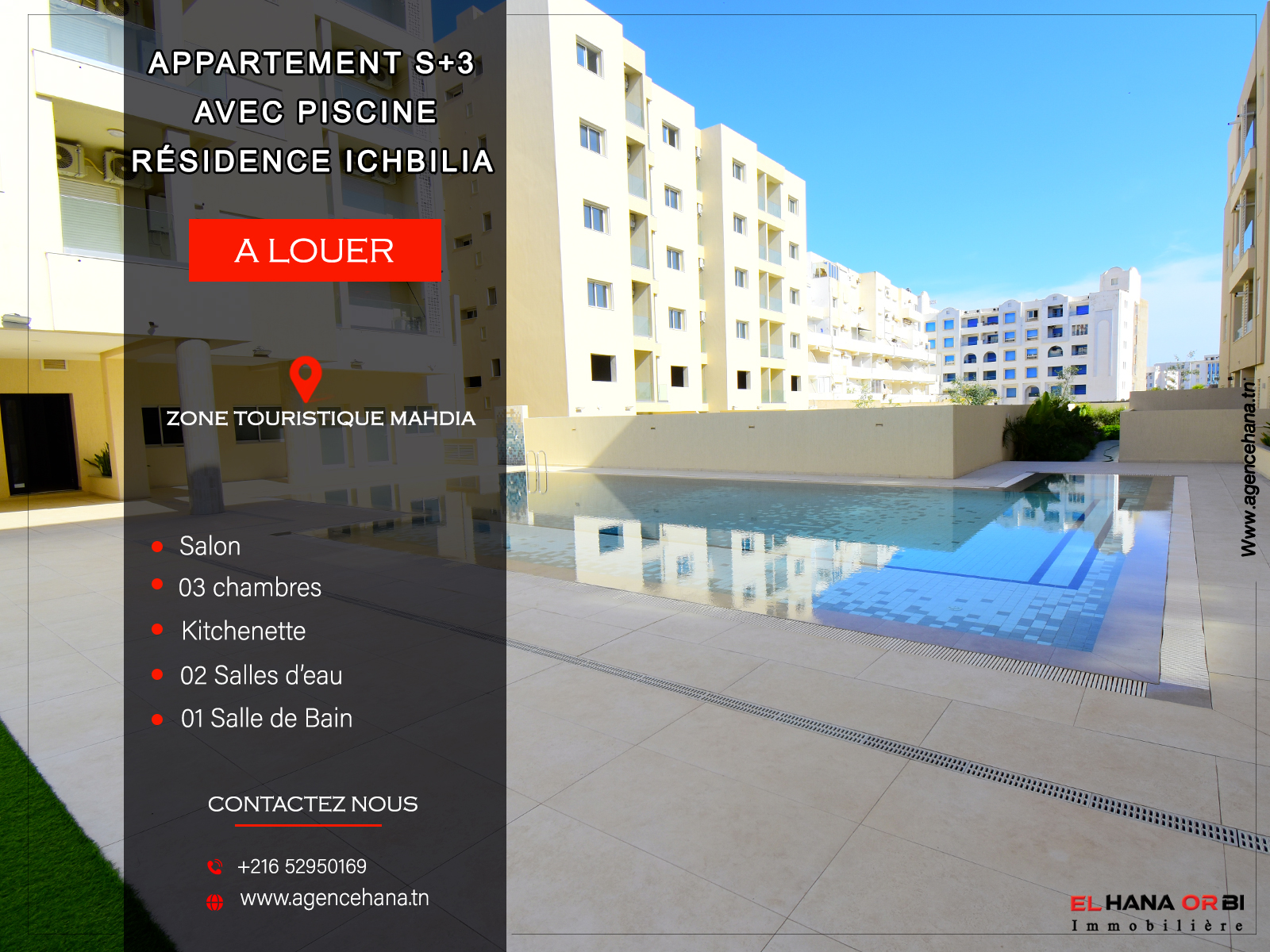Mahdia&nbsp;Mahdia&nbsp;Location vacances&nbsp;Appart. 3 pi�ces&nbsp;Pour vacances s3 neuf avec piscine mahdia