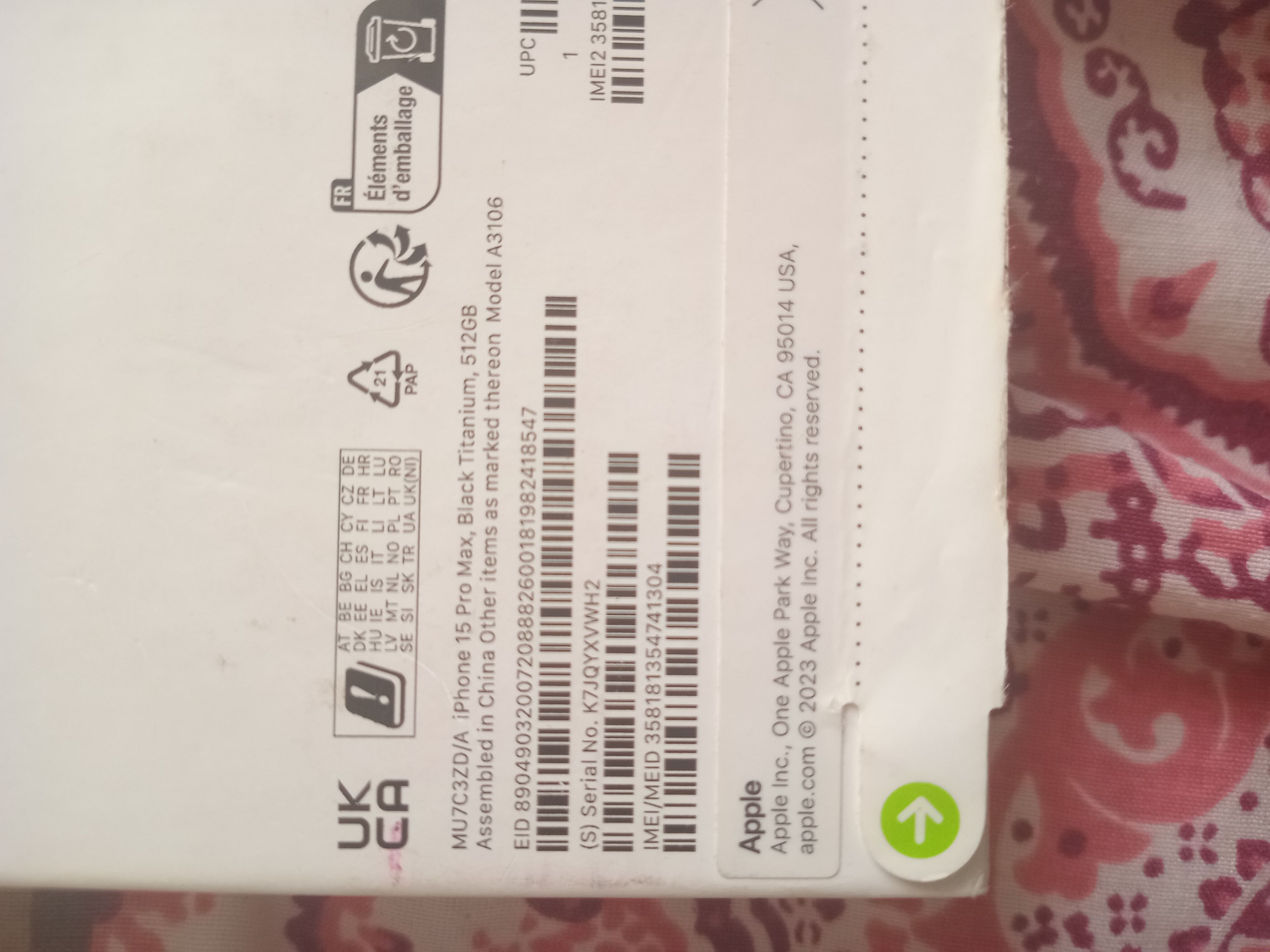 Le Bardo&nbsp;Le Bardo&nbsp;Apple - iPhone&nbsp;Autre Mod�le&nbsp;Iphone 15 promax 512 go neuf