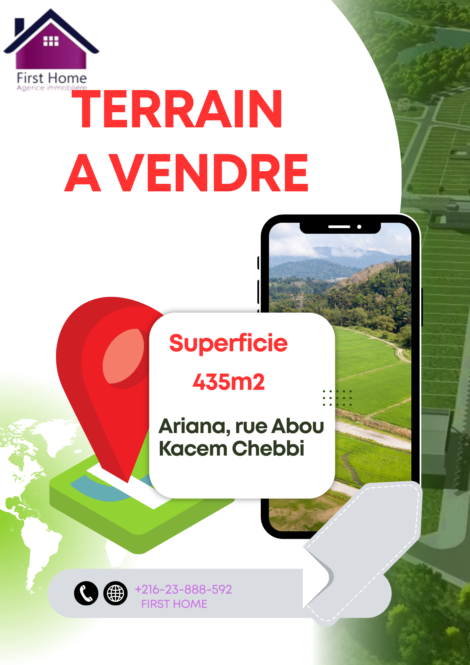 Ariana Ville&nbsp;Ariana&nbsp;Terrain&nbsp;Terrain nu&nbsp;Terrain abou kacem chebbi ariana