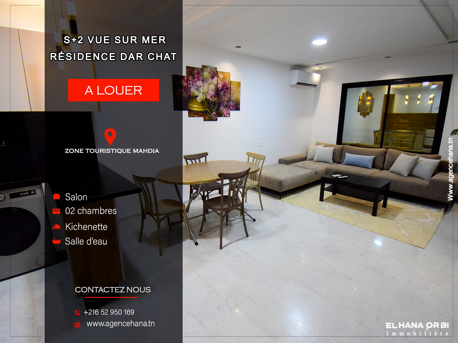 Mahdia&nbsp;Mahdia&nbsp;Location vacances&nbsp;Appart. 2 pi�ces&nbsp;S2 pour vacances avec parking