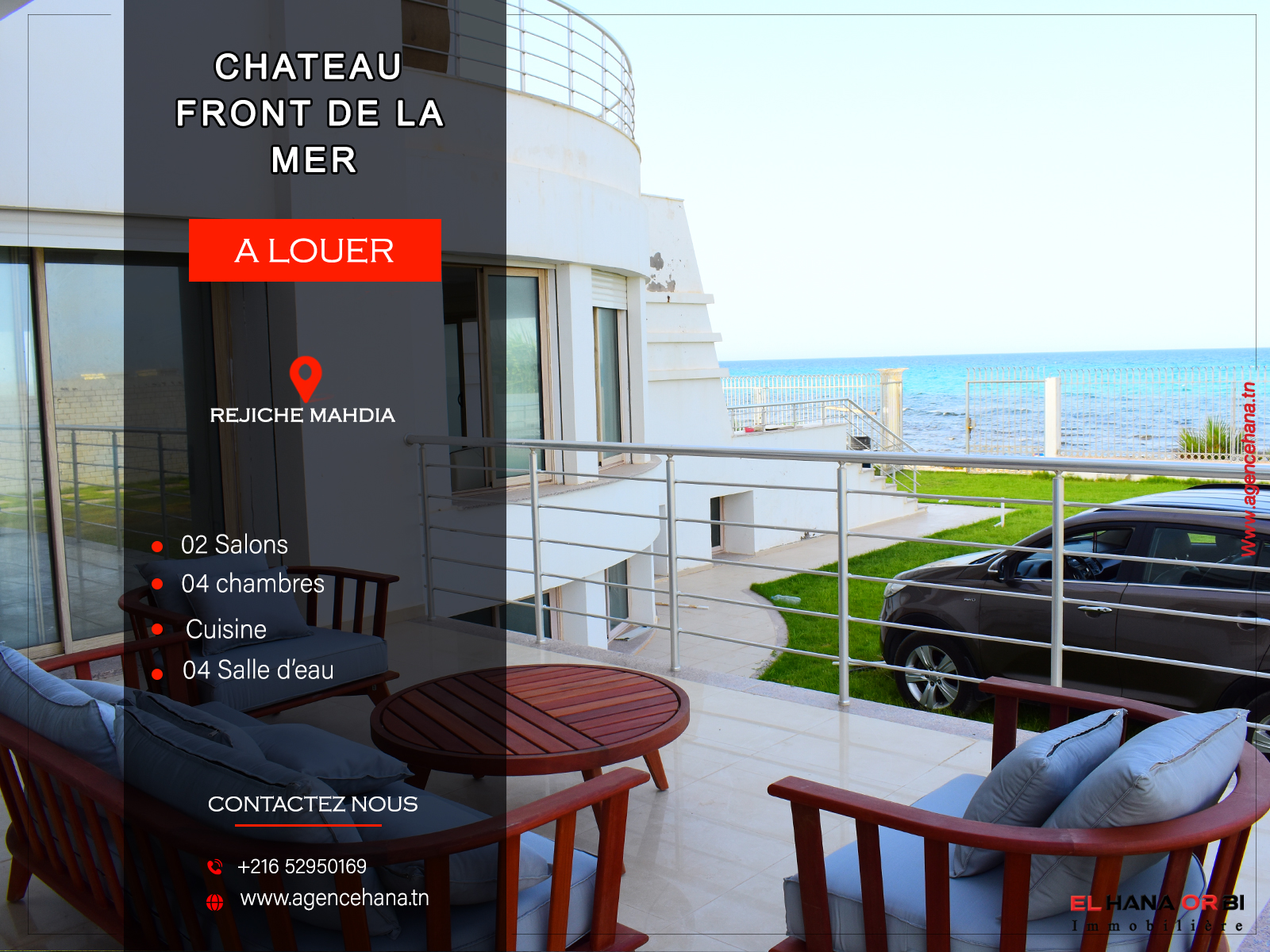 Mahdia&nbsp;Mahdia&nbsp;Location vacances&nbsp;Appart. 4 pi�ces&nbsp;Ch�teau 1ere etage