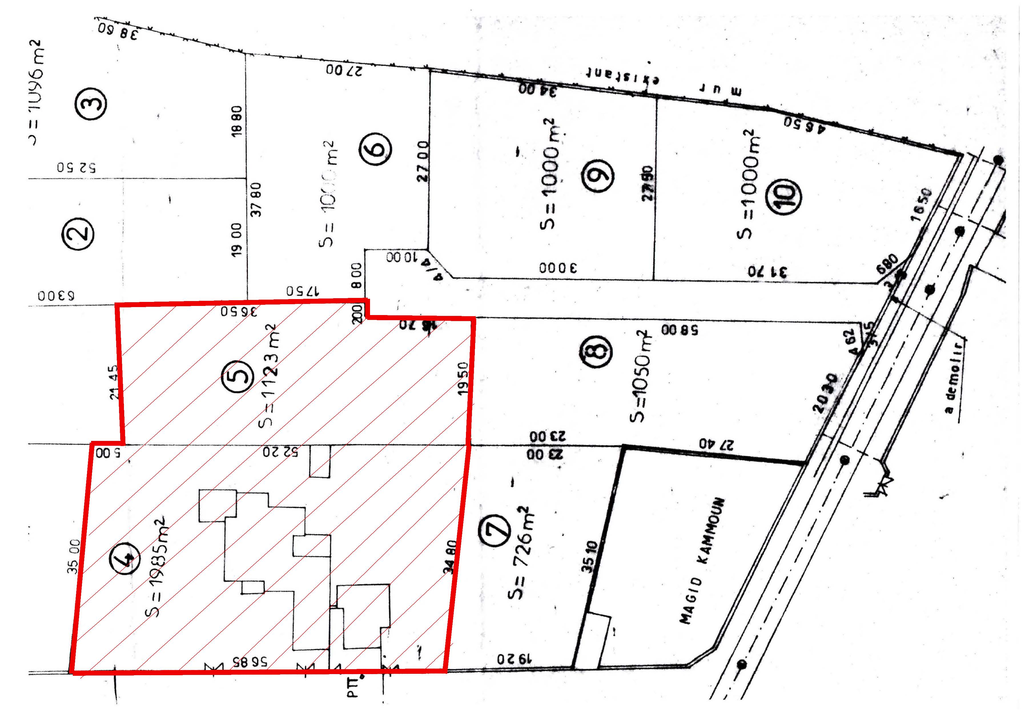 Sakiet Eddaier&nbsp;Sakiet Eddaier&nbsp;Terrain&nbsp;Terrain nu&nbsp;Terrain r4 3108m2 57x55 1 position route errached