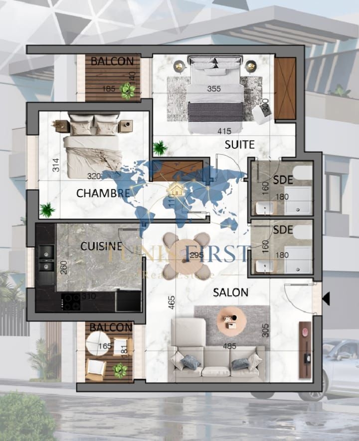 La Soukra&nbsp;La Soukra&nbsp;Vente&nbsp;Appart. 3 pi�ces&nbsp;Appartement s2 � la nouvelle soukra
