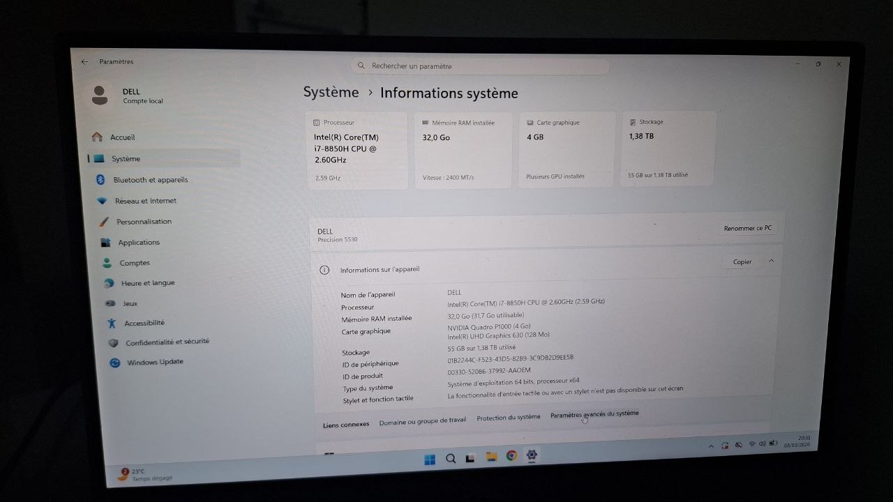 Le Bardo&nbsp;Le Bardo&nbsp;Dell &nbsp;Autre&nbsp;Dell precision 5530